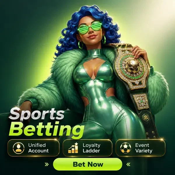 Sportwetten-Champion mit Siegergürtel in der Spinwinera Sports Betting VIP-Lounge